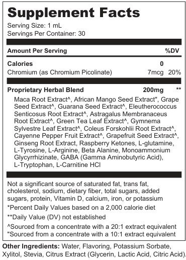 Supplement Facts for Streamline